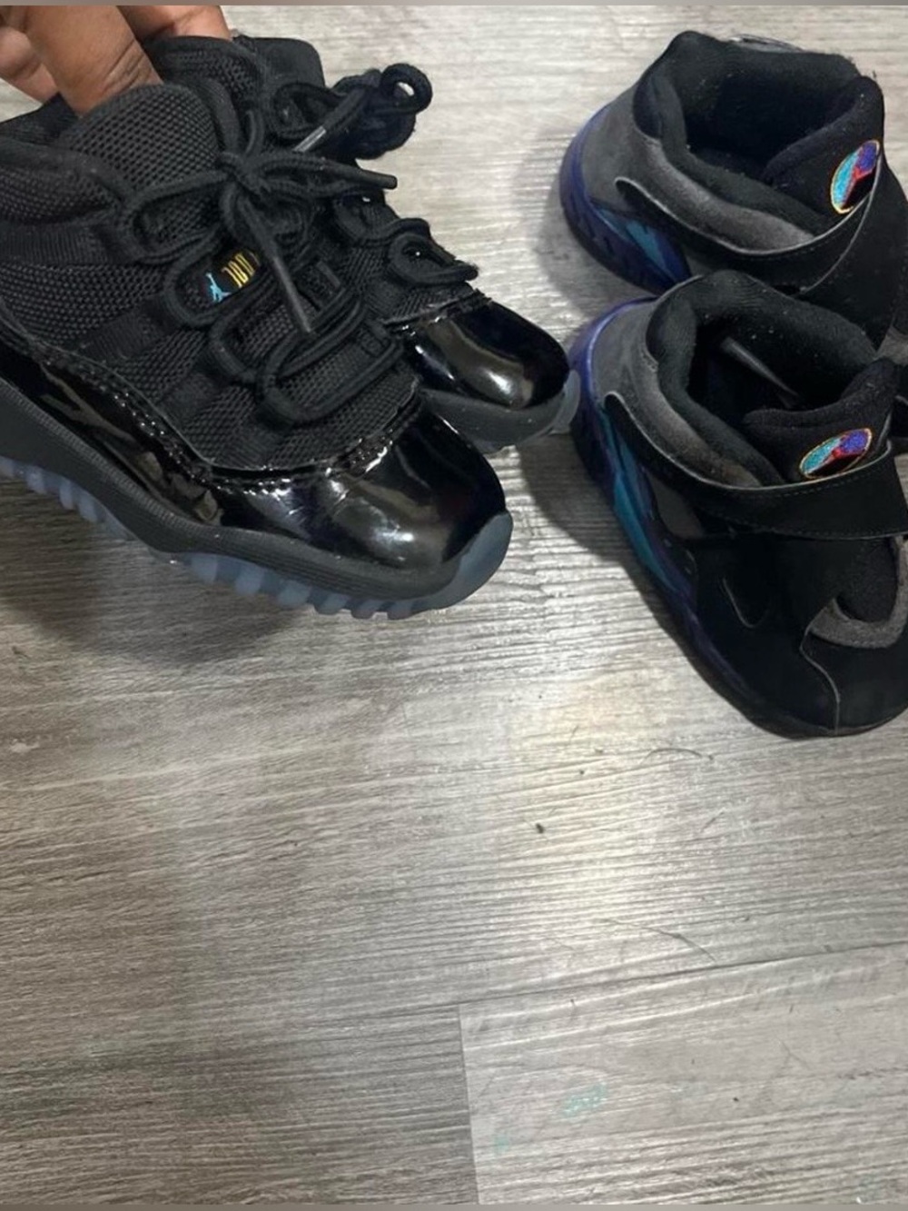 Jordan Kids Black Sneakers with Iridescent Accents